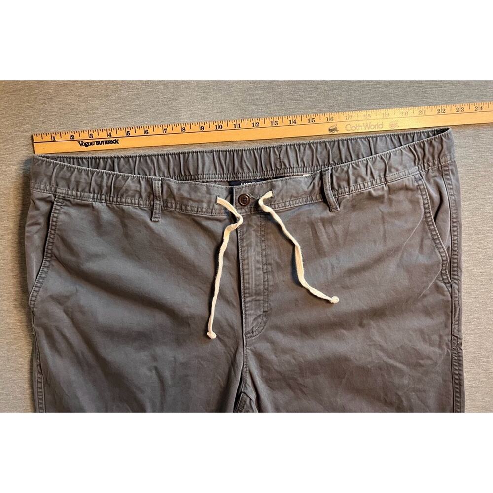 Lands End Mens Casual Pants Gray Pockets Flat Front Drawstring Stretch XXL 44-46 - Picture 7 of 9